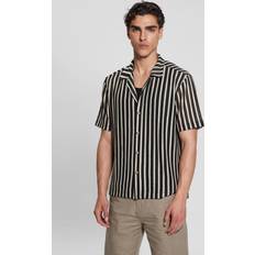 Guess Men Shirts Guess Panama Stripe Shirt Black