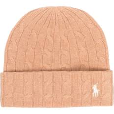 Donna - Naturale Berretti Polo Ralph Lauren Beanie mit Zopfmuster Kaschmir/Wolle Einheitsgröße Braun