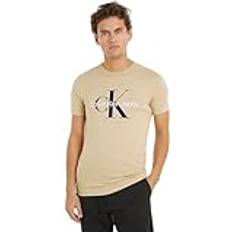 6XL T-shirts Calvin Klein Jeans Herren Seasonal MONOLOGO Tee J30J320806 Kurzarm T-Shirts, Khaki Pale Khaki