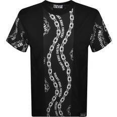 Tシャツ・カットソー VERSACE FW24 Black crepe shirt (10159671A04040 1B000) Versace - Logo Collar T-Shirt | HBX - Globally Curated