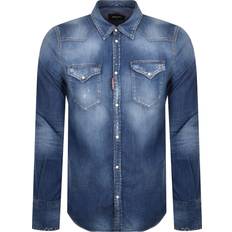 DSquared2 Men Shirts DSquared2 Washed Out Denim Shirt IT