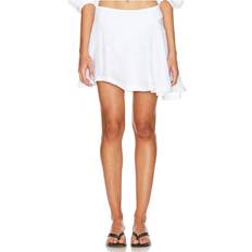 Rayon - Short Skirts Faithfull The Brand Antibes Asymmetrical Mini Skirt in White. also in L, M, XL, XS