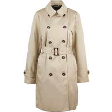 Barbour Women Coats Barbour Greta Short Showerproof Trench Jacket - Light Fawn/Ancient Poplar