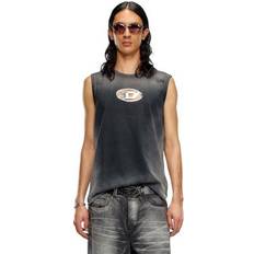 Diesel Linnen Diesel Débardeur Délavé Oval D Bouffant T-Shirts - Noir