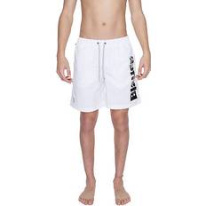 Blauer USA Blauer men's printed swim shorts with front and back pockets in white