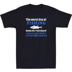 Winorsar The worst day of fishing beats the best day of child support retro men's t-shirt