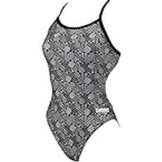 Arena Swimsuits Arena Kikko Challenge Back One Piece Badeanzug Damen grau/schwarz Größe DE 2021 Schwimmanzug