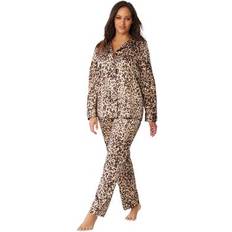 Leopard Underwear Amoureuse Plus The Luxe Satin Pajama Set Leopard 14-16