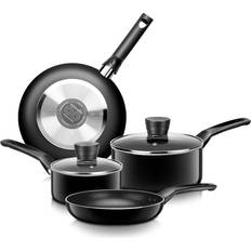 SereneLife Nonstick Cookware Set with lid 6 Parts