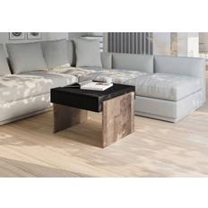 Modern Zahara Mini BLACK /COLONIAL GRANGE OAK Coffee Table 60x60cm