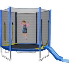 Blue Trampolines Euroco Trampoline 213cm + Safety Net + Slide