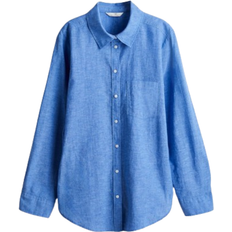 Linen Shirts H&M Linen Mix Shirt - Blue