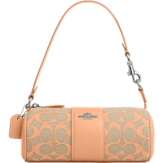 Coach Nolita Barrel Bag In Signature Jacquard - Sv/Faded Blush