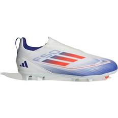 Textile Football Shoes Children's Shoes adidas Junior F50 League Laceless FG/MG - Cloud White/Solar Red/Lucid Blue