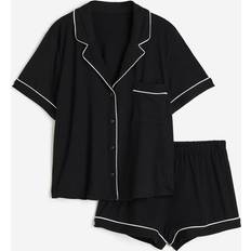 H&M Pyjama Shirt And Shorts - Black