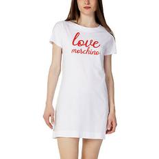 Moschino Love women's print dress with short sleeves in white