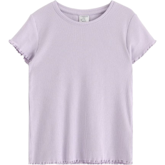 Lindex KId's SS Ribbed Top - Light Dusty Lilac (111949524)