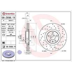 Bromsskivor Brembo 09.C936.1X Bromsskivor 345