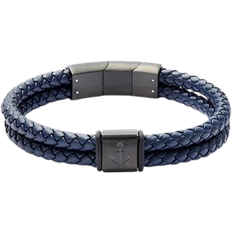 Link Up Anchor Braided Bracelet - Blue/Grey