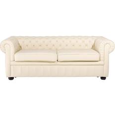 Beliani Chesterfield Cream Canapé 195cm Canapé 3 Places