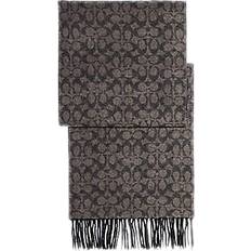 Coach Men Scarfs Coach Mens F76057 Bi-Color Signature Scarf, Black/Gray