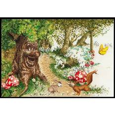 Wanddekoration Handarbeitsets Thea Gouverneur Embroidery Kit Picture Forest Path 50x40cm