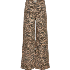Object Leopard Wide Leg Jeans - Incense