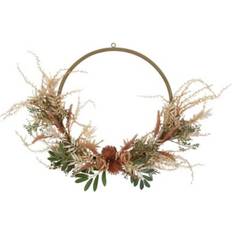 Beige Artificial Plants Northlight Fall Harvest Pale Roses Foliage Wreath Artificial Plant