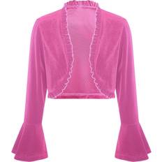 Yeahdor Kid's Velvet Bolero - Hot Pink