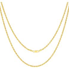 Diamond cut rope chain Nuragold Rope Chain Diamond Cut Necklace 2.5mm - Gold