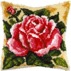 Latch Hook Kits Needlework Kits Orchidea Rose Printed Latch Hook Cushion Kit 40x40cm