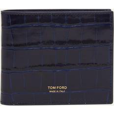 Tom Ford Blue Glossy Printed Croc Wallet - ROYAL BLUE UNI