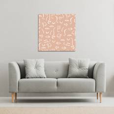Pink Framed Art line drawing Canvas Print Framed Art
