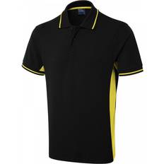 Unisex - Yellow Polo Shirts Uneek Two Tone Poloshirt UC117 Black/Yellow Colour: Black/Yellow