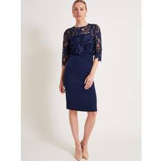 Monsoon Maya Lace Dress, Navy