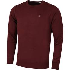 Calvin Klein 3XL, Burgundy Mens 2022 Crew Neck Cotton Breathable Golf Sweater