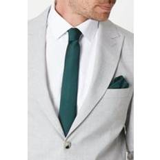 Green - Men Ties Burton Emerald Tie And Pocket Square One