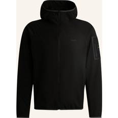 BOSS Water-repellent hooded jacket in stretch poplin Black