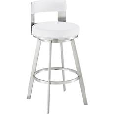 Stainless Steel Bar Stools Benjara Ami White Bar Stool 34"