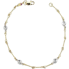 Roberto Coin Station Diamond Bracelet - Gold/White Gold/Diamonds/Pink