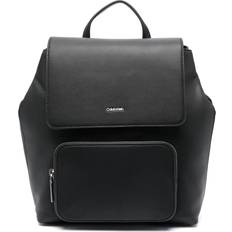 Backpacks Calvin Klein Must logo-plaque backpack women Recycled Polyester/Recycled Polyester/Polyurethane One Size Black