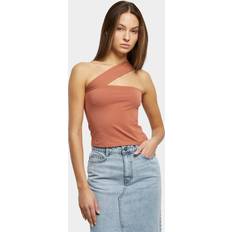 5XL - Mujer Camisetas de tirantes Urban Classics Women's One Strap Top Cami Shirt, Terracotta