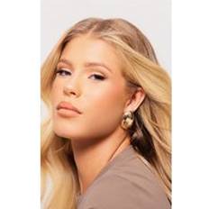 PrettyLittleThing Gold Chunky Oval Stud Earrings One Size