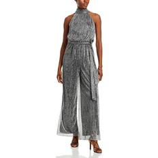 Silver - Women Jumpsuits & Overalls Eliza J Sequin Metallic Halter Jumpsuit Silver