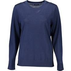 Gant Unisex Jumpers Gant women's logo round neck long-sleeved sweater in blue