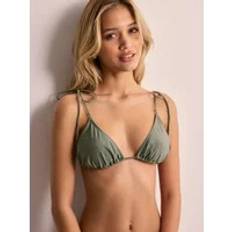 Dame - Grønne Bikinioverdeler Nelly Bikinioverdeler Khaki Thin Strap Bikini Top Bikinis