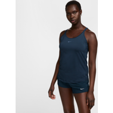 Blue Tank Tops Nike One Classic Women's Dri-FIT Strappy Tank Top Blue Recycled Polyester/75% Recycled Polyester Minimum UK 16–18