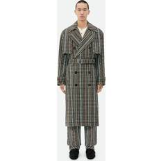 Men - Multicoloured Coats Bottega Veneta Cotton Check Trench Coat Multicolor Man