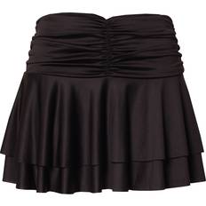 Monki Gerüschter Satin-Minirock Schwarz, Röcke in Größe XXS. Farbe: Black