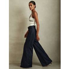 Reiss Dame Jeans Reiss Luca Belted Wide Leg Jeans, Dark Blue